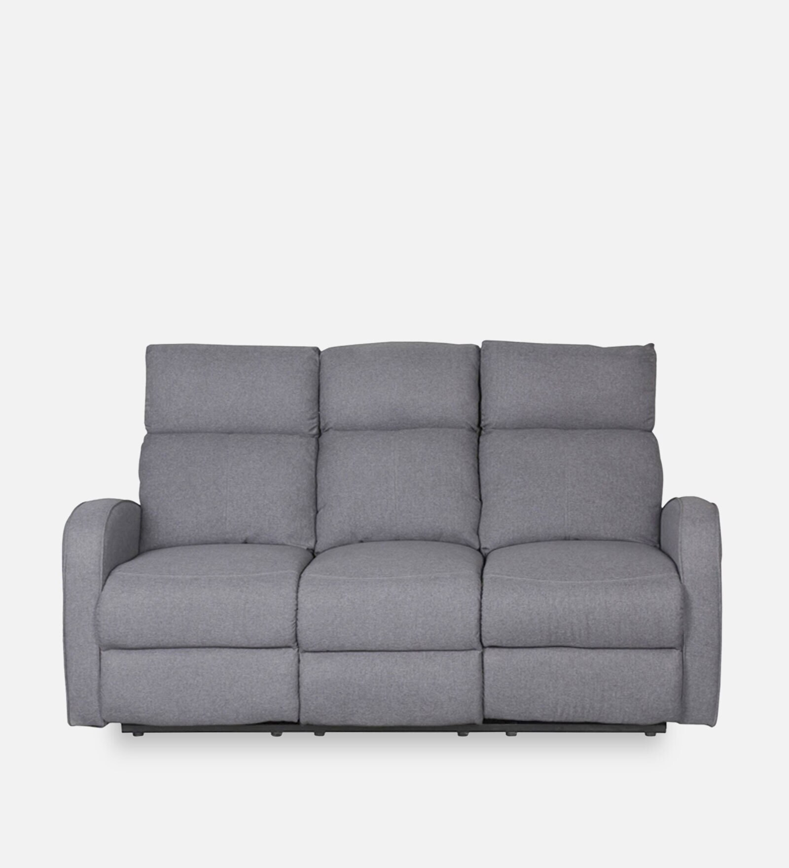 Potenza Velvet Manual 3 Seater Recliner in Grey Colour