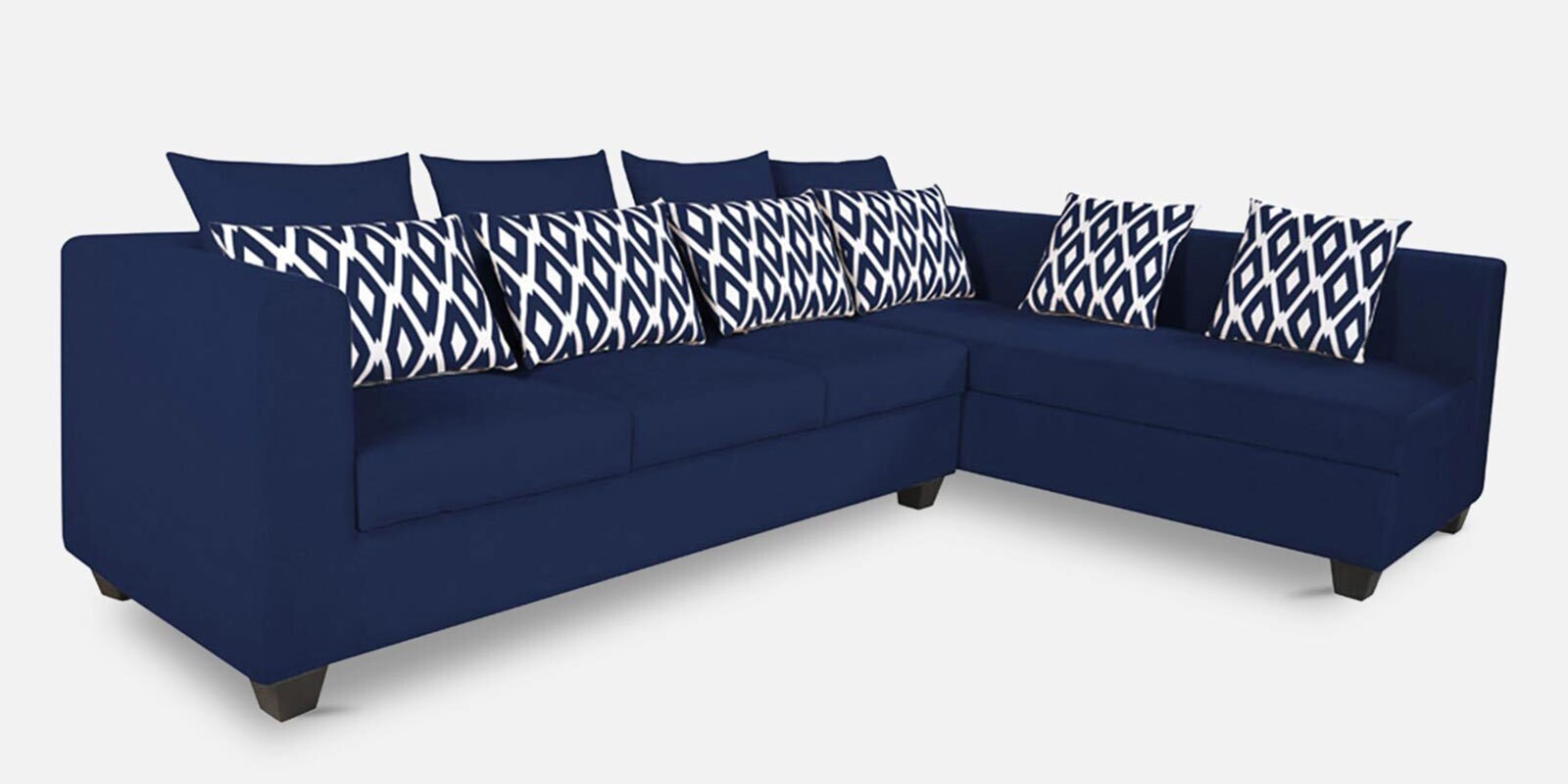 Buy Poland Fabric LHS Sectional Sofa in Blue Colour Online