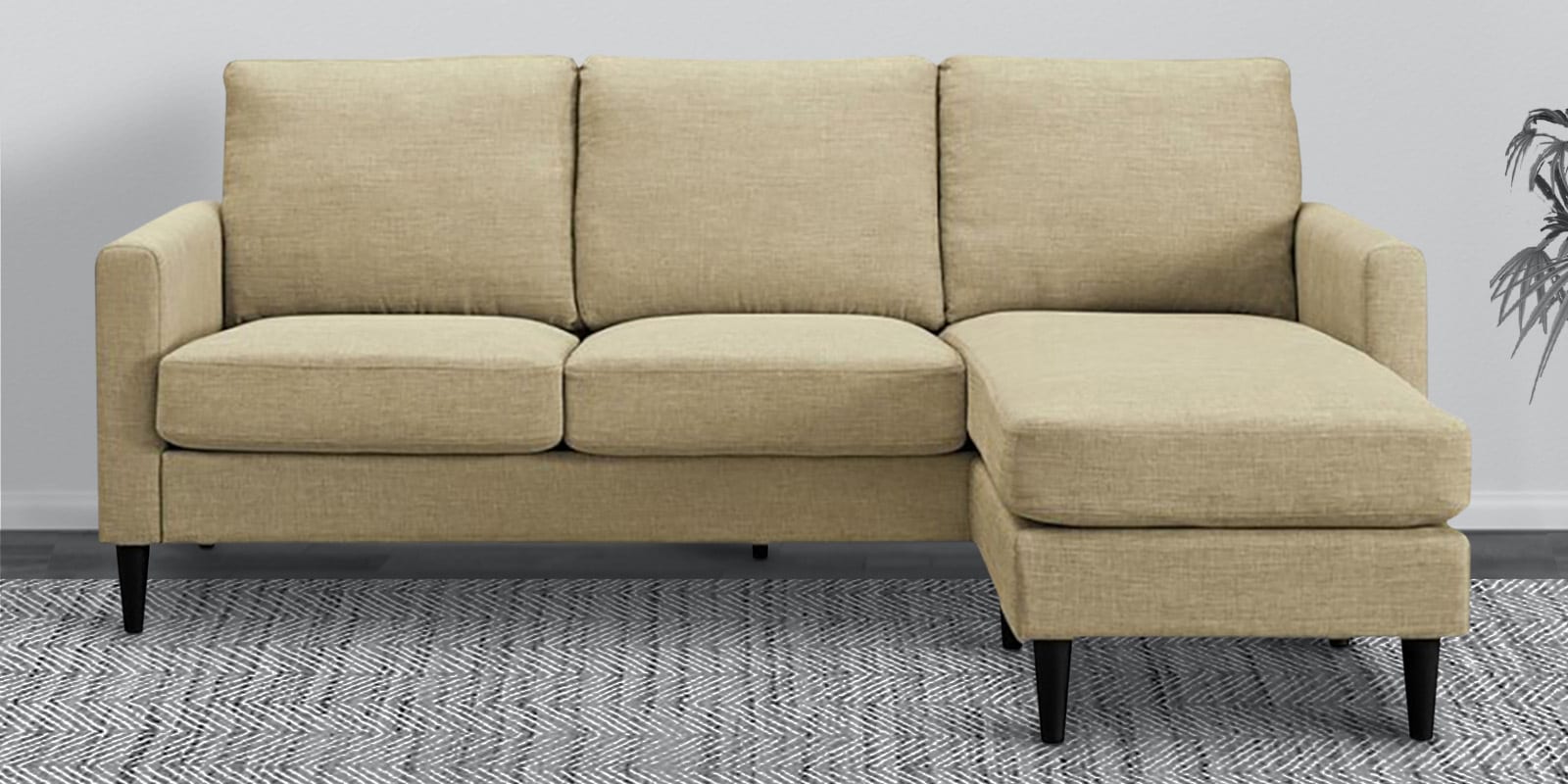 Buy Pora Fabric Lhs 4 Seater Sectional Sofa In Cosmic Beige Colour at 27 OFF by Febonic Pepperfry