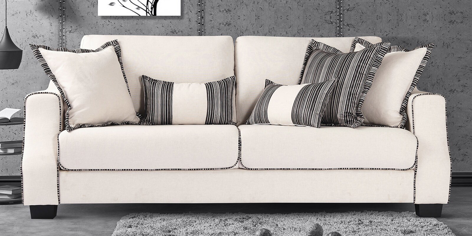 Buy Portsmouth 3 seater Sofa in Ivory Colour at 30 OFF by Urban Living