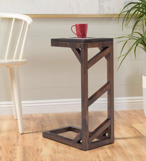Pole C-Shape End Table In Warm Finish