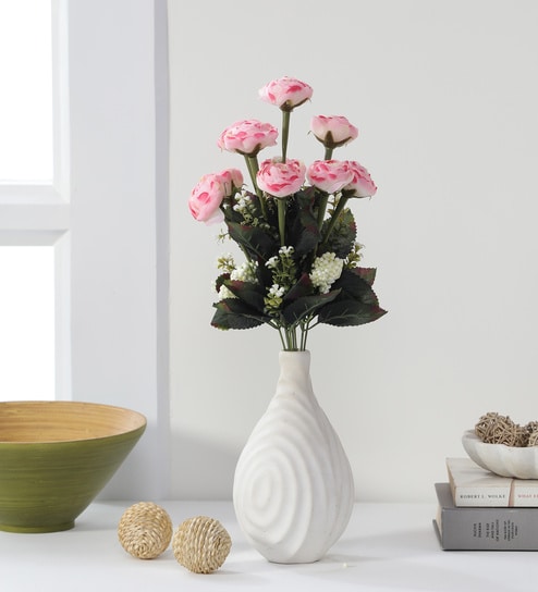 Pink Fabric Light Exclusive Peony Bunch Artificial Flowers