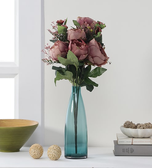 Brown Fabric Luxurious Peony Bunch Artificial Flowers