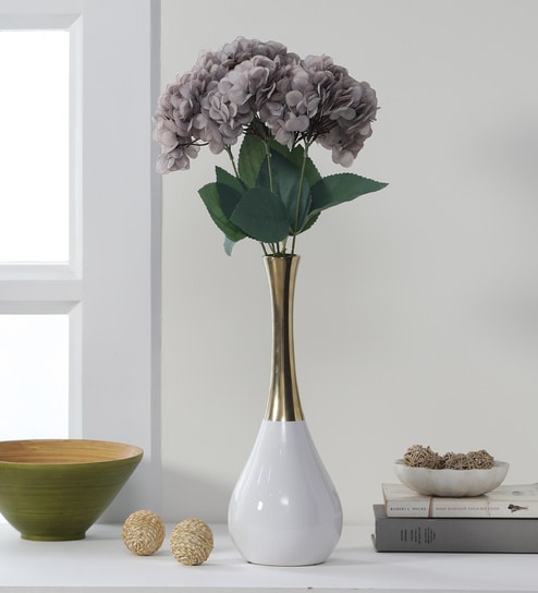 Grey Polyester Exclusive Hydrangea Artificial Flowers