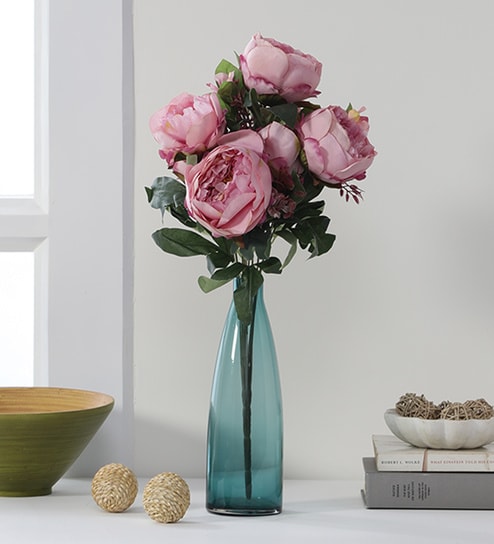 Brown Fabric Luxurious Peony Artificial Flowers