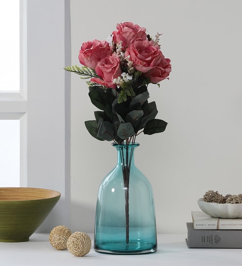 Pink Fabric Splendacious Rose Bunch Artificial Flowers