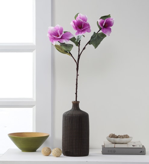 Purple Fabric Glorious Magnolia Artificial Flowers
