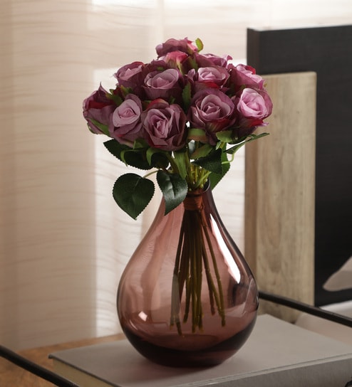 Purple Fabric Artificial Exquisite Artificial Flowers