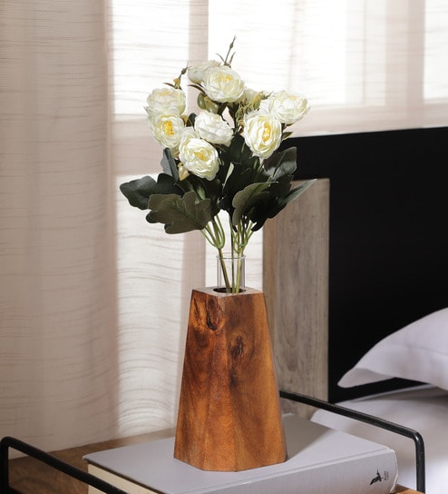 White Fabric Stunning Rose Artificial Flowers