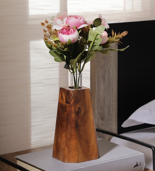 Pink Fabric Artificial Stunning Peony Flower Bunch