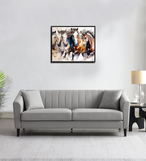 Polon Fabric 3 Seater Sofa In Light Grey Colour