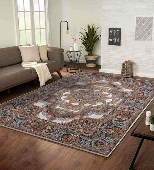 Polypropylene Persian Machine Made Carpet, 4 X 6 Feet, Multicolor