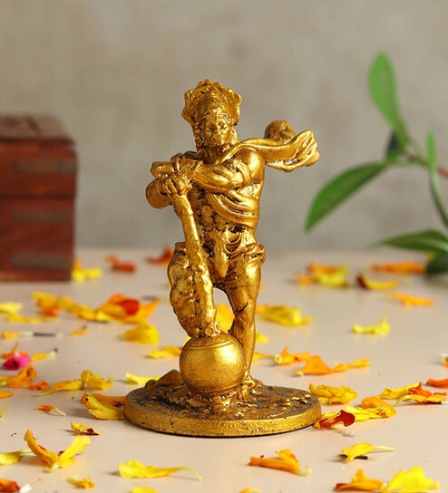 Golden Polyresin Hanuman Ji Murti