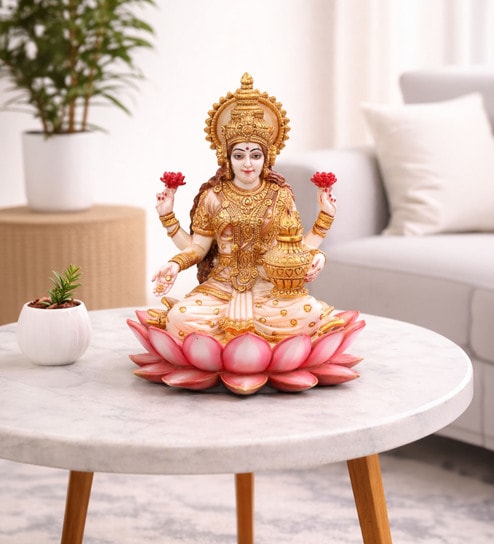 Ivory Polyresin Lord Laxmi Idol