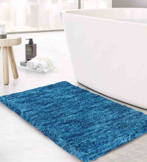 Polyster 24 x 16 Inches Mat in Blue Color by Luxe Home International
