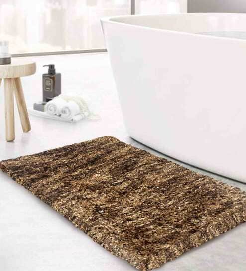 Polyster 24 x 16 Inches Mat in Brown Color by Luxe Home International