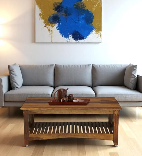 Pompeii Sheesham Wood Coffee Table In Provincial Teak Finish