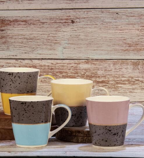 Porcelain Large Coffee Mugs (Set of 4pcs)