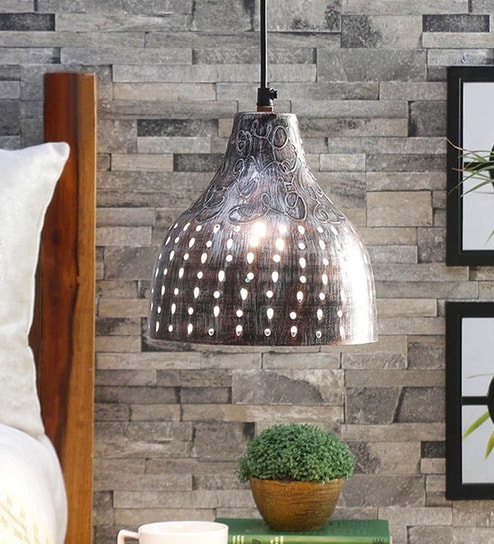 Neston Porous Grey Metal Hanging Light