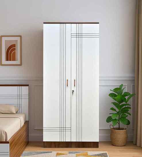 Portland 2 Door Wardrobe With In Dusky Basalt And Ceramic White Finish
