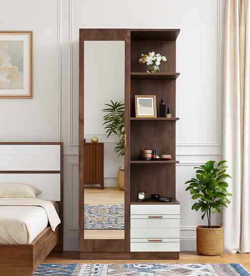 Portland Dressing Unit With Mirror & Drawer In Dusky Basalt With Ceramic White Finish