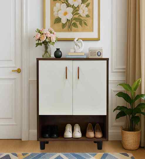Portland Shoe Cabinet In Dusky Basalt With Ceramic White Finish