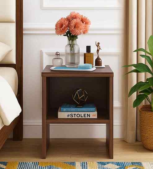 Portland Bedside Table In Dusky Basalt Finish