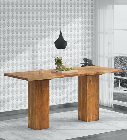 Portland Solid Wood 8 Seater High Dining & Bar Table in Natural Acacia Finish