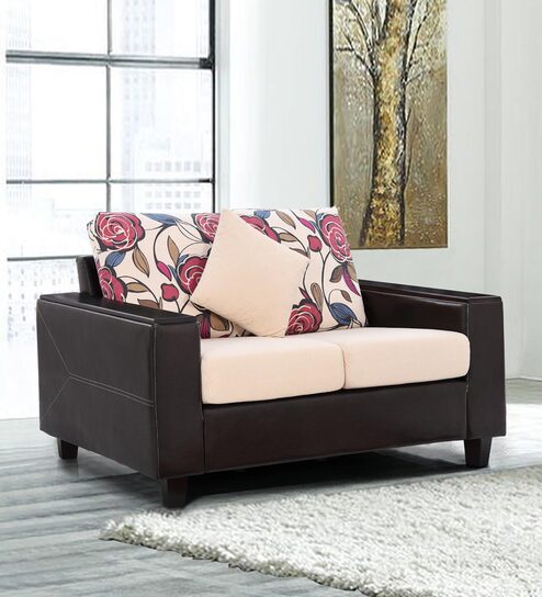 Revive Fabric 2 Seater Sofa in Brown Color