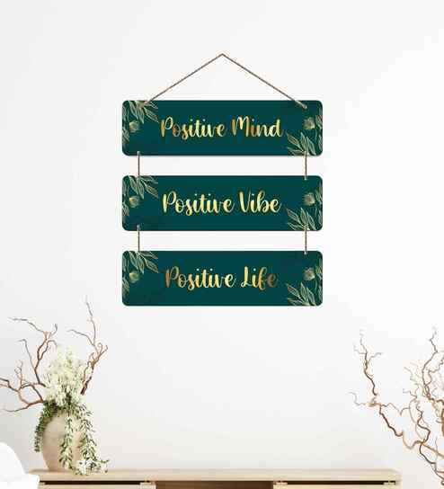 Positive Quotes Wooden Wall Hanging for Home-Positive Mind Vibe Life