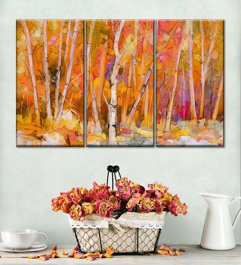 Beige Green Painting Wall Art Panels ( Set Of 3)