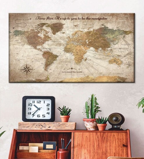 Beige Brown Framed Painting Wall Art