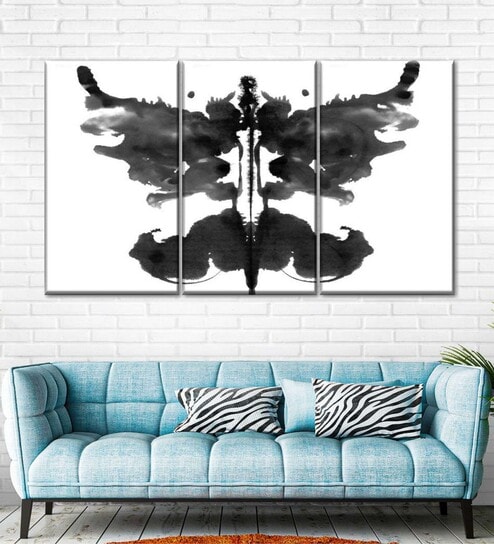 Black White Painting Wall Art Panels ( Set Of 3)
