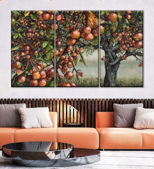 Grey Green A Preponderance Of Pips Wall Art Panels ( Set Of 3)