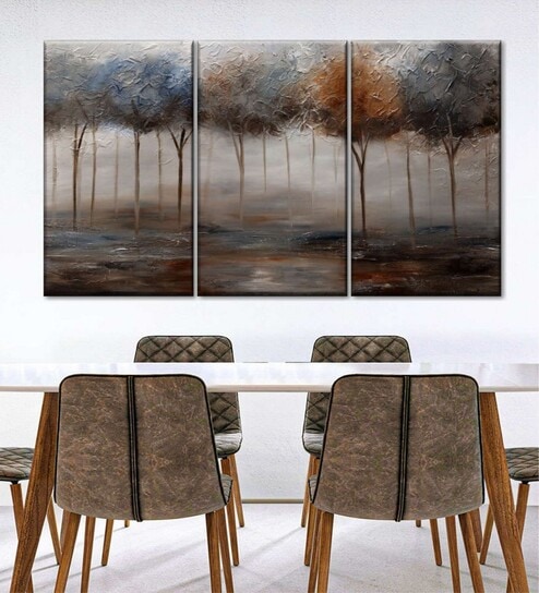 Grey The Silver Pond Printed Framed Wall Art Panels ( Set Of 3)