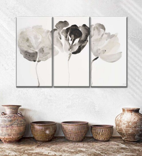 Grey Trio In Light Printed Framed Wall Art Panels ( Set Of 3)