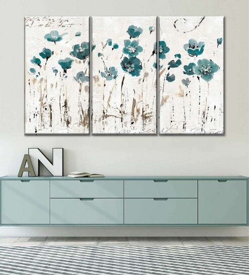 White Painting Wall Art Panels ( Set Of 3)