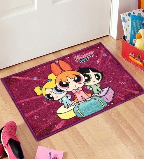 Buy Powerpuff Girls Anti Skid Door Mat In Purple Colour 40 X 60 Cm