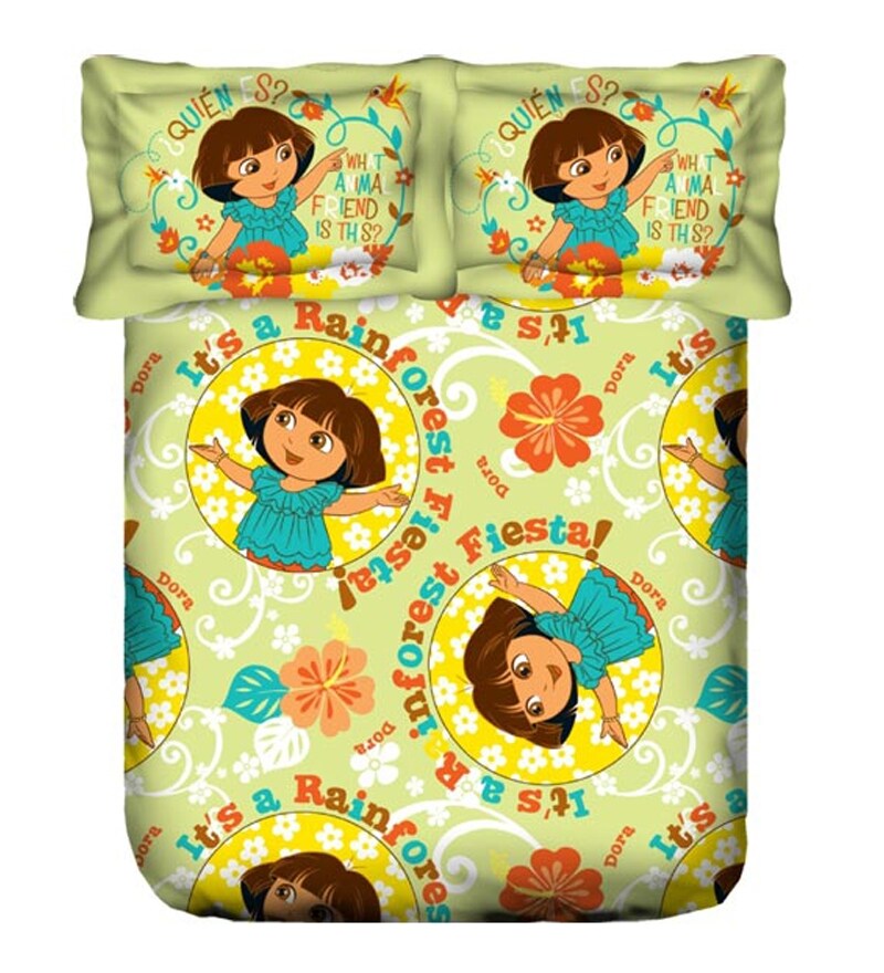 Buy Portico Dora Green Single Bedsheet 