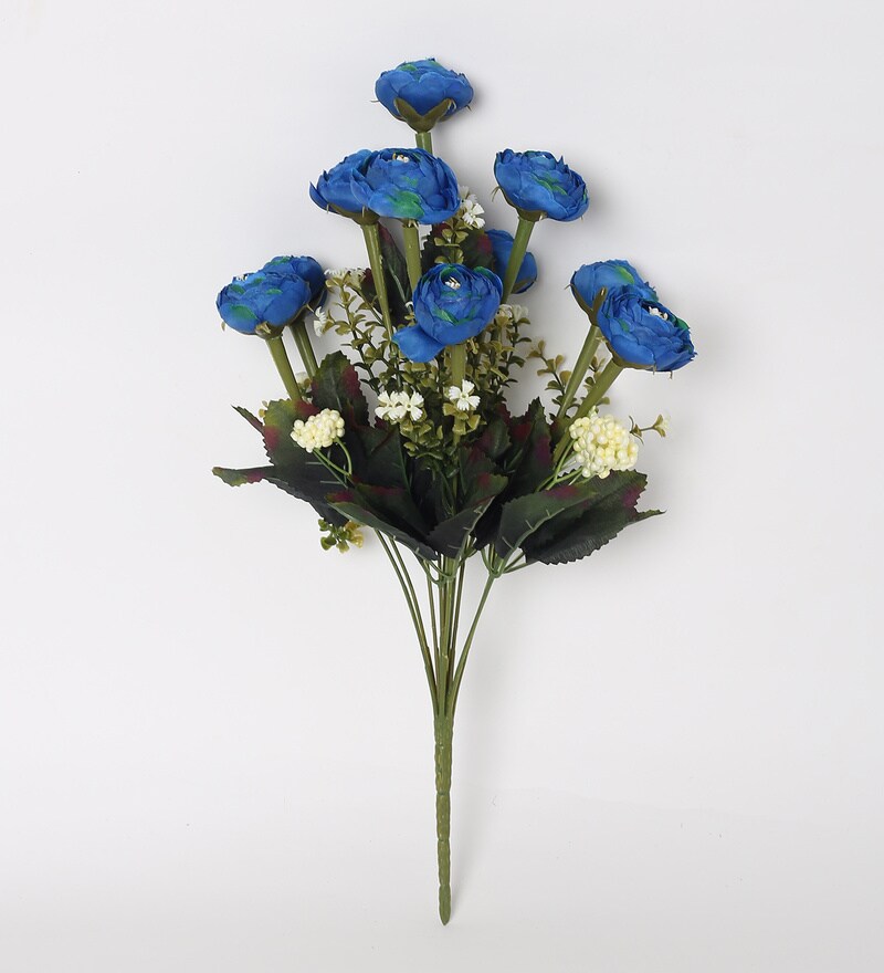 Buy Blue Fabric Artificial Exclusive Peony Flower Bunch by Pollination