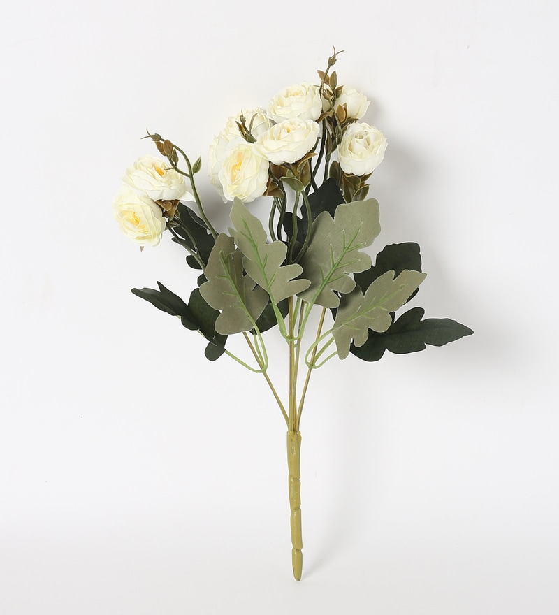 Buy White Fabric Stunning Rose Artificial Flowers Online Artificial