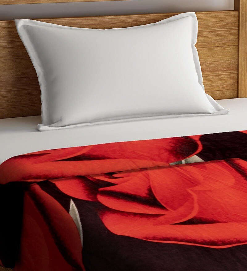 Buy Red Polyester 210 GSM Single Bed Ac Room Blanket By Neudis Online