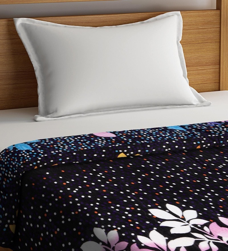 Buy Black Polyester 210 GSM Single Bed Ac Room Blanket By Neudis Online