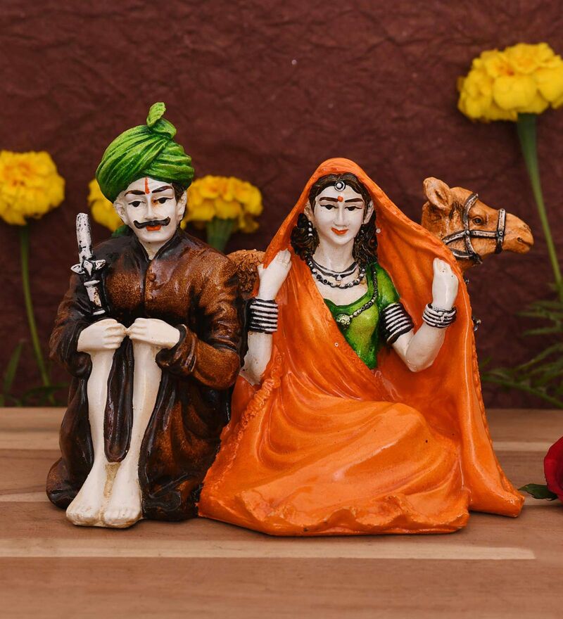 Buy Polyresin Rajasthani Handicrafts Couple Showpiece By Craftvatika