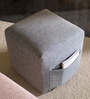 Pocket Fabric Pouffe In Gentle Blue Colour