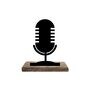 Podcast Microphone Black Mango Wood & Iron Showpiece