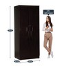 Poena 2 Door Wardrobe in Wenge Finish with Lock