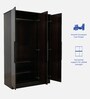 Poena 2 Door Wardrobe in Wenge Finish with Lock