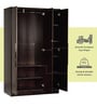Poena 3 Door Wardrobe in Wenge Finish with Lock