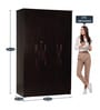 Poena 3 Door Wardrobe in Wenge Finish with Lock
